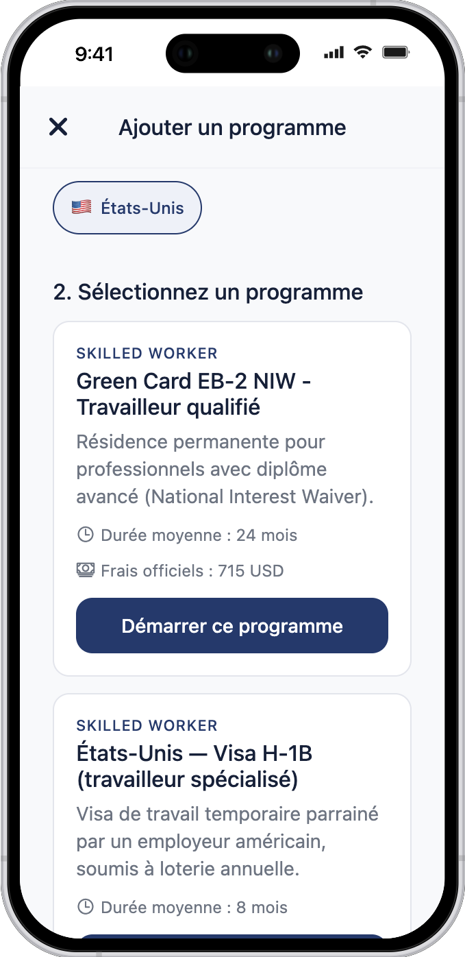 Ajouter un programme à son suivi